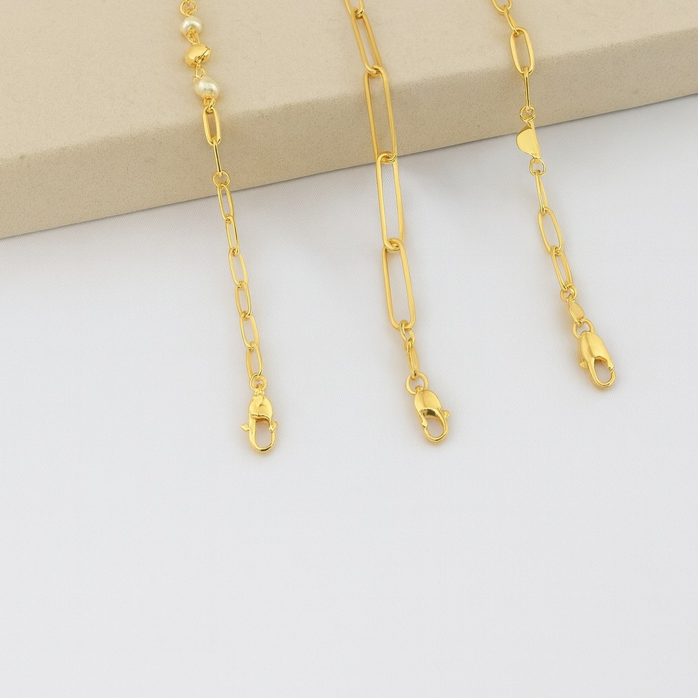 Gold Chain Bracelets for Women – Set of 3 - Picture 4 of 5